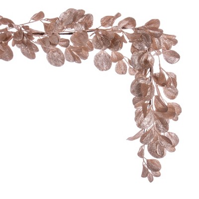 72" Café Latte Artificial Dogwood Glitter Garland for Outdoor Front Door