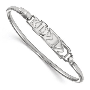 Black Bow Jewelry Sterling Silver Phi Sigma Sigma Greek Life Bangle Bracelet 7 Inch - 1 of 3