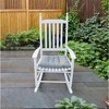 Lyngins Solid Populus Wood Outdoor Accent Chair – Wide Seat & Armrests, Slatted Back, 250 LBS Weight Limit, Wooden Porch Rocking Chair - 2 of 4