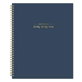 Ivory Paper Co 2024 Planner 11"x8.5" Weekly/Monthly Wirebound French Navy