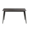 Vynxaria 55.12" Modern Artificial Stone Black Straight Edge Black Metal Leg Dining Table-Can Accommodate 6 People(Dining Table Only) - 2 of 4