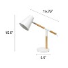 Creekwood Home Nordic Adjustable Wood Arm Desk Lamp Modern Table Light Matte White - 3 of 4