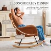 Nursery Rocking Chair, Living Room Glider Rocker for Breastfeeding, Plush Teddy Upholstered Armchairs Indoor with High Backrest - 3 of 4