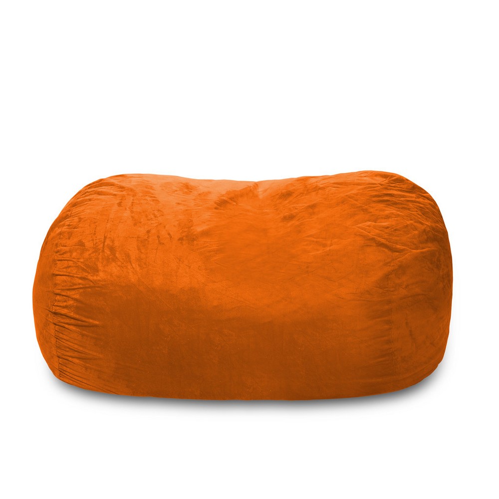 Photos - Bean Bag 6' Large  Lounger with Memory Foam Filling and Washable Cover Orange - Relax Sacks