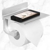 Unique Bargains Toilet Self Adhesive with Phone Shelf Bath Accessories Fixed Toilet Paper Holders - 3 of 4
