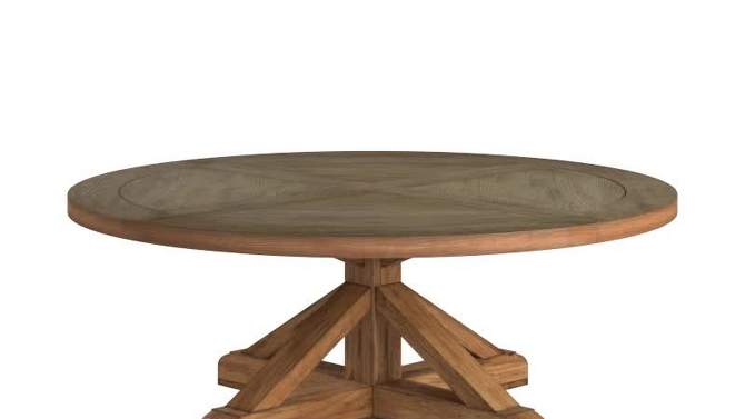 Sierra Round Farmhouse Pedestal Base Wood Coffee Table Vintage Wood - Inspire Q, 2 of 10, play video