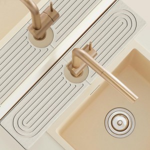 Detachable Faucet Handle Drip Catcher - Dish Drying Mat & Soap Sponge Holder, Sink Splash Guard for Kitchen/Bathroom - 1 of 4