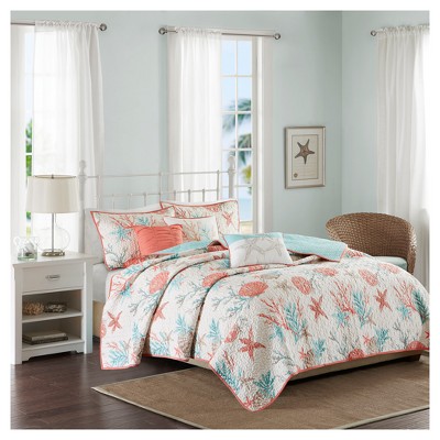 coral quilt bedding