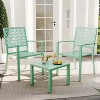 3 Piece Outdoor Bistro Set, Stackable Patio Conversation Set with Square Table and Chair - 2 of 4