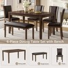 APRILSOUL 6-Piece Dining Table Set with Bench and Chairs, Farmhouse Rustic Style for Dining Room, Kitchen - 2 of 4