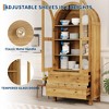 71" Tall Arched Kitchen Pantry Cabinet, Storage Cabinet with 2 Drawers and Glass Door, Kitchen Pantry, Arched Bookshelf - 3 of 4