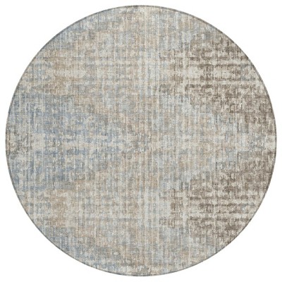 Beige And Gray Geometric Washable Indoor Outdoor Area Rug