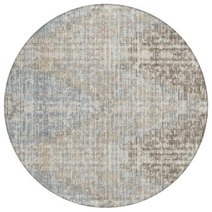 Beige And Gray Geometric Washable Indoor Outdoor Area Rug - 1 of 4