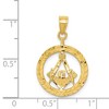 Black Bow Jewelry 14k Yellow Gold Wreath with Masonic Symbol Pendant, 16mm (5/8 Inch) - 4 of 4