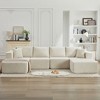 136.7" Corduroy Upholstery U-Shaped Cloud Modular Sectional Sofa with Double Chaise Lounges, All-Foam Compression Design - 2 of 4