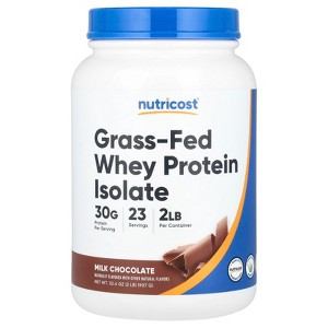 Nutricost Grass-Fed Whey Protein Isolate, Milk Chocolate, 2 lb (907 g) - 1 of 2