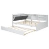 NicBex Twin Size Modern Wooden Daybed with Padded Trundle, Storage Headboard and Rotatable Shelves for Bedroom and Living Room - 3 of 4