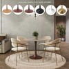 LeisureMod Bristol 27" Round Dining Table with Sintered Stone Top and Walnut Steel Pedestal Base for Modern Kitchen and Dining Room - 4 of 4