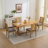 Set of 2 Solid Wood Dining Chairs with Rattan Backrest and Linen Cushion Seat, Modern Kitchen & Dining Chairs-Panipeachy - 3 of 4