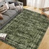 9*12ft Washed Back Low Pile Area Rug for Living Room,Washable Rugs for Bedroom, Hallway Runner, Large Non-Slip Carpet for Kitchen Dining Room (Green) - 4 of 4
