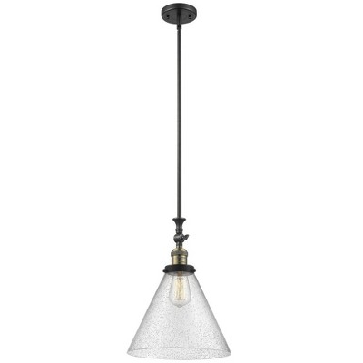 Cone - 1 Light Stem Hung Tiltable Mini Pendant In Industrial Style-18 Inches Tall and 12 Inches Wide