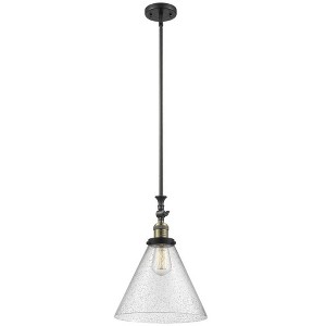 Cone - 1 Light Stem Hung Tiltable Mini Pendant In Industrial Style-18 Inches Tall and 12 Inches Wide - 1 of 1