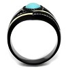 Slickblue Women’s Boho Ring, Black Steel with Sea Blue Turquoise, Yellow Epoxy & Crystals, Marquise Style, Size 5–10 - 3 of 4
