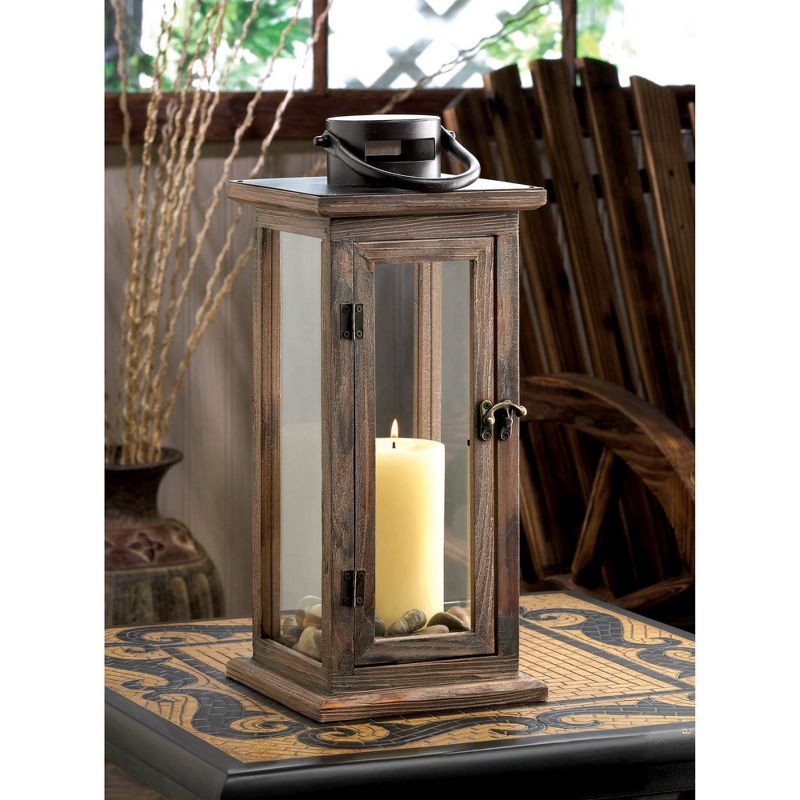 15.75&#34; Wooden Lodge Outdoor Lantern Brown - Zingz &#38; Thingz, 3 of 7