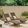 Wicker Patio Chaise Lounge with Adjustable Back, Poolside Sunbathing Chair with Foldable Legs, Waterproof Outdoor Chair -Christopher Knight Home - 2 of 4