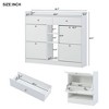 Angel Sar Modern Shoe Cabinet with 4 Flip Drawers,White Shoe Storage Organizer for Bedroom, Living Room, Hallway - 3 of 4