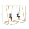 Sagebrook Home Decorative Swinging People Metal Bookends For Shelves, Set of 2, Gold - 2 of 4