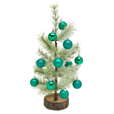 Juvale 48 Pack Mini Shatterproof Glitter Christmas Tree Ball Ornaments, Xmas Decor, Holiday Decorations, Green, 1.5 In