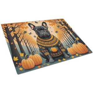 NEW Black French Bulldog Fall Glass Cutting Board Decorative Tempered Glass Kitchen Cutting and Serving Board Large Size Chopping Board - 1 of 4