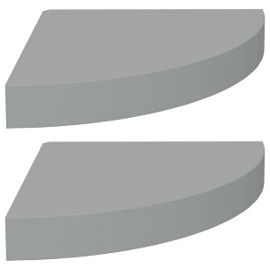 vidaXL Floating Corner Shelves 2 pcs Gray 9.8"x9.8"x1.5" MDF - 1 of 1
