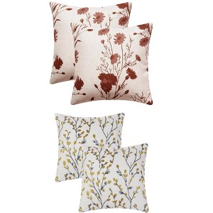 REGALWOVEN 4 Pcs Floral Pattern Throw Pillow Covers for Home Decor - 1 of 4