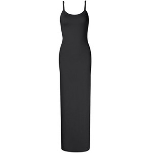 Women Full Slip Under Dresses Sleeveless Adjustable Spaghetti Strap Cami Maxi Dress Nightgowns Sleepwear - 1 of 4