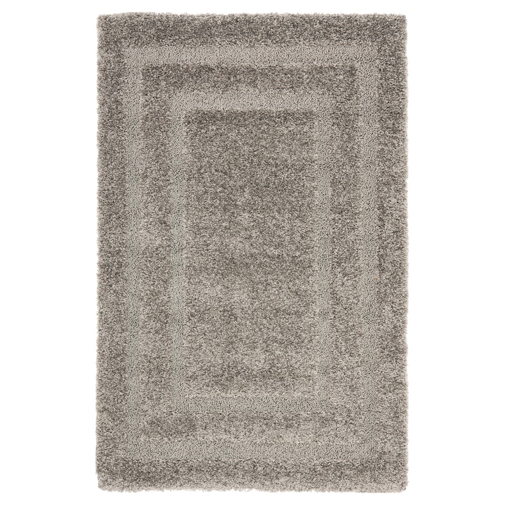 Gray Abstract Shag/Flokati Loomed Area Rug - (4'x6') - Safavieh