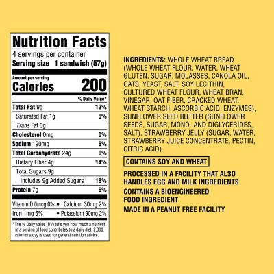 Frozen Sunbutter No Crust Sandwich Strawberry - 4ct - Good & Gather™