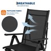 Outdoor Folding Lounge Chair, Adjustable Textilene Recliner Chair with Backrest and Footrest for Patio Garden Beach Poolside, Black - 4 of 4