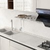 Silver Stainless Steel Metal Wall-Mounted Utility Shelf with  10 Hooks, Back Shelf, Space-Saving Design for Kitchen, Restaurant - 4 of 4