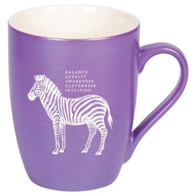 Elanze Designs 10 Ounce Ceramic Decorative Laser Engraved Giftable Novelty Tea Coffee Cup Mug Passion Purple Zebra Balance Loyalty Awareness Clever