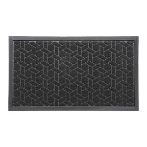 Evideco French Home Goods Heavy-Duty Dirt-Trapping Rubber Doormat with Raised Pattern - 1 of 4