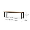 Modern  Wood and Metal Ottoman Bench with Minimalist Design and Sturdy Frame for Outdoor Spaces -3irtyhousy - 4 of 4