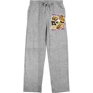 "Tacos Are Life" Taco Stickers Men's Sleep Pajama Pants - 1 of 2