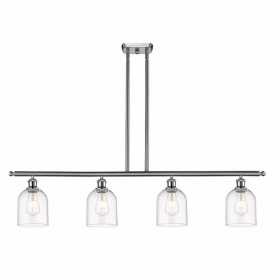 Bella - 4 Light Stem Hung Island In Industrial Style-10 Inches Tall and 48 Inches Wide
