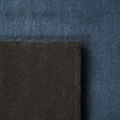 Luxurious Gray Faux Rabbit Fur 6' Square Area Rug