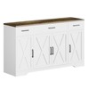 Coolmee Buffet Cabinet with Drawers, 55 inch Wood Coffee Bar Large Sideboard Buffet Storage Cabinet with Shelves and Doors for Kitchen Dining Room - 3 of 4