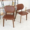 NicBex Mid-Century Modern Leather Dining Chair Set of 2 with Foam Cushion and Solid Wood Legs for Living room - 4 of 4