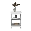 Vynxaria Modern 3-Tier Storage Table - End/Side/Nightstand, Laminated Particle Board, 23.8"H x 15.7"W x 15.7"D, Small Space Friendly - 2 of 4