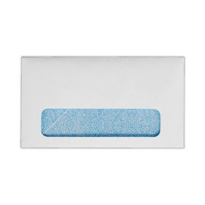 LUX Moistenable Glue Security Tinted #6 3/4 Window Envelope 3 5/8" x 6 1/2" Bright White 500/Pack - 1 of 2